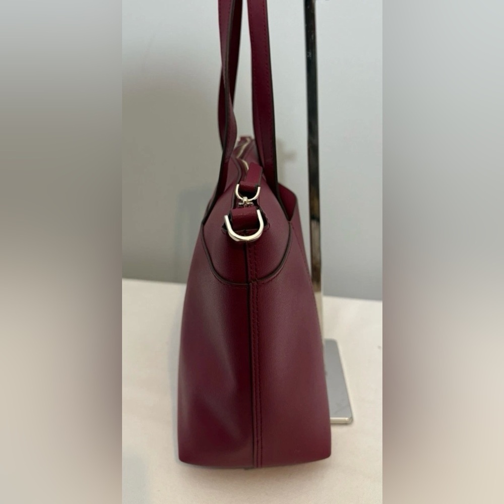 Kate Spade Patrice Satchel Crossbody Bag Deep Red Cranberry Leather - Picture 5 of 16